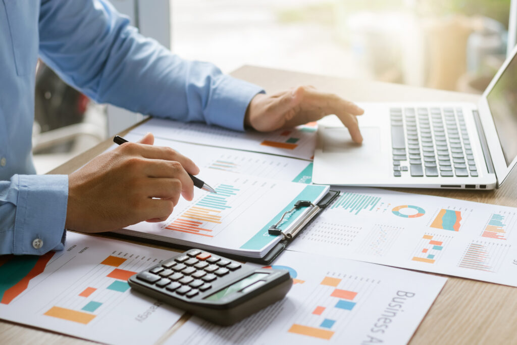 Concept of business growth and financial investment, executives