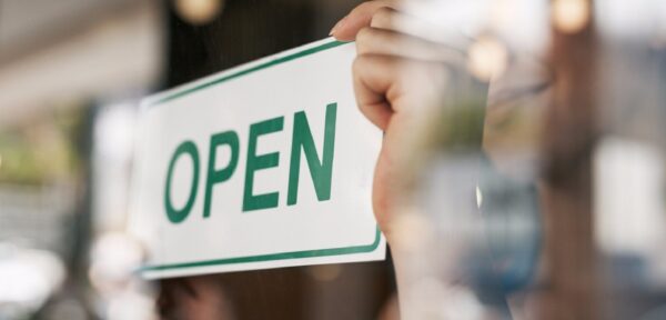 An open sign