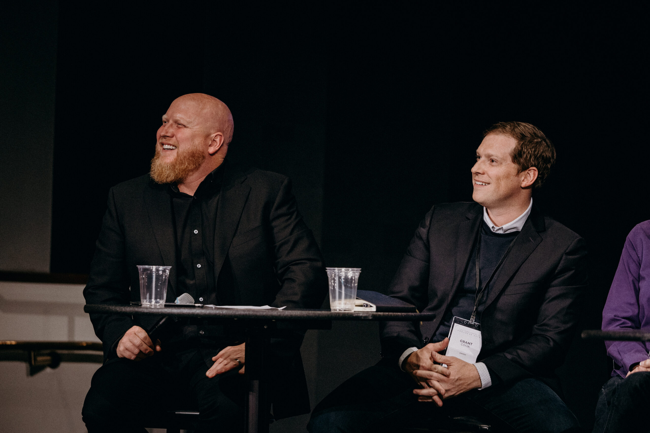 Jonathan D. Reynolds and Grant Cook sitting together