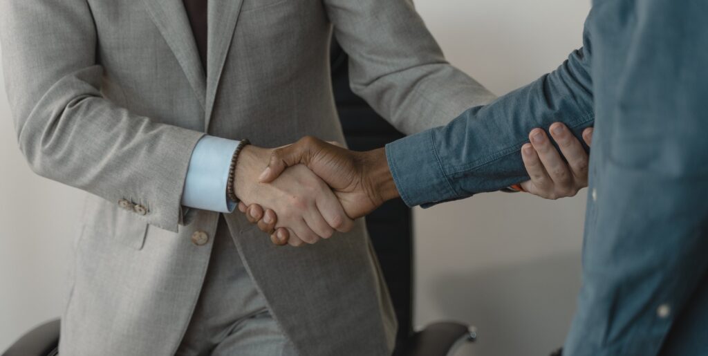 Two men shaking hands